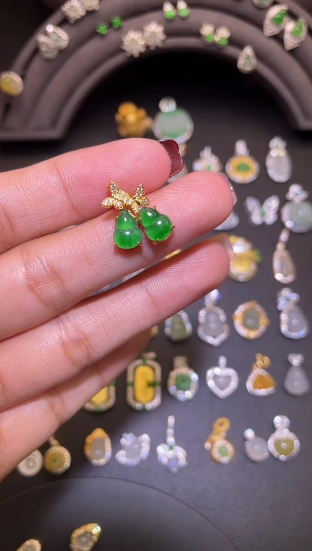 吊坠(不含链)银S925镶嵌翡翠1