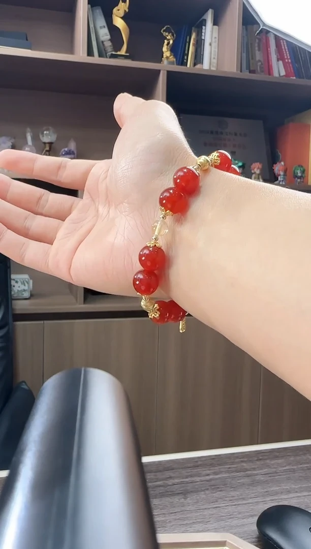 合金手链玛瑙/玉髓安榆手串
