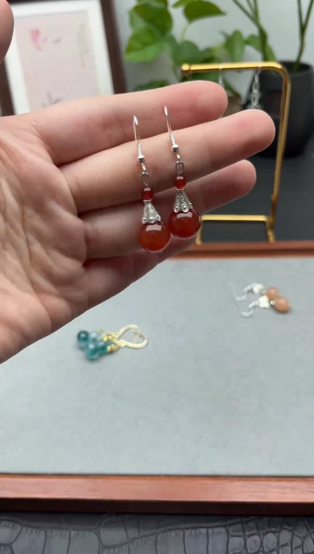 未镶嵌耳坠玛瑙/玉髓713