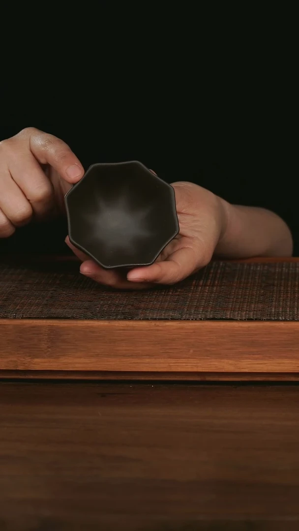 【闪购商品】紫砂茶杯 八方紫砂杯 深井老紫泥