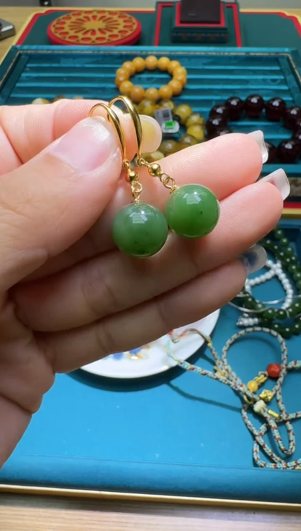 未镶嵌和田玉耳饰多样性发一件 627