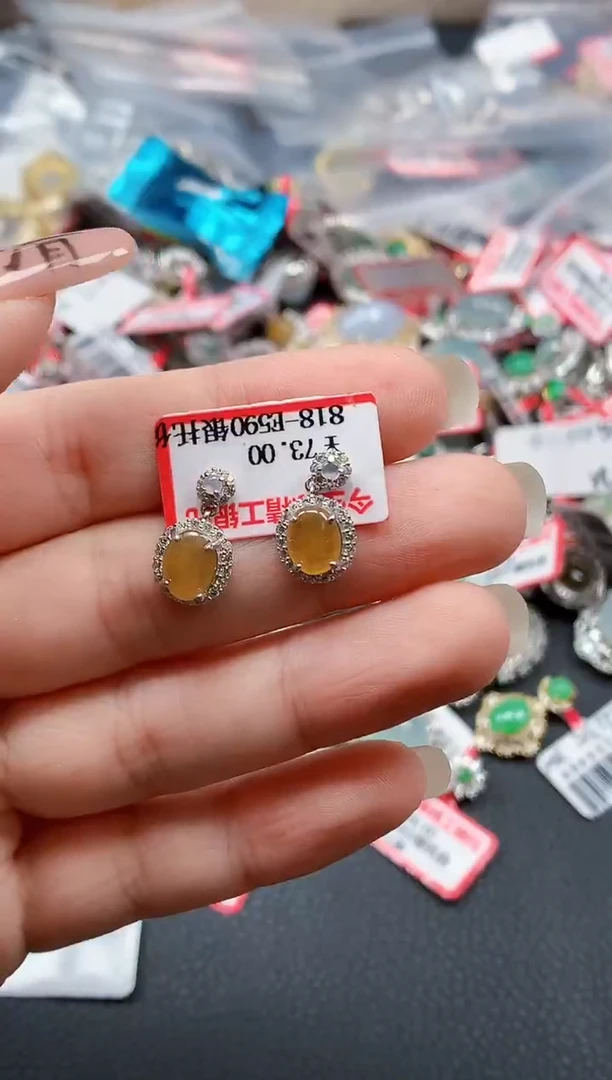 银S925镶嵌戒指翡翠天然A货缅甸翡翠