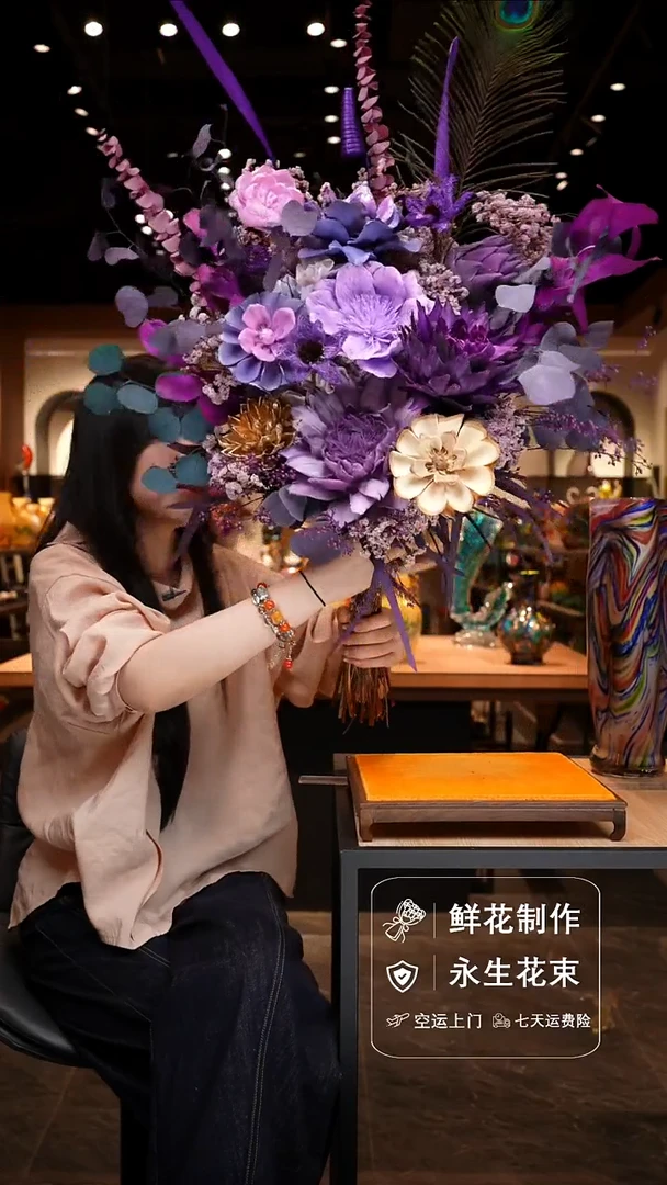 瓶手工花器花束空运包邮送货上门-以图片为准