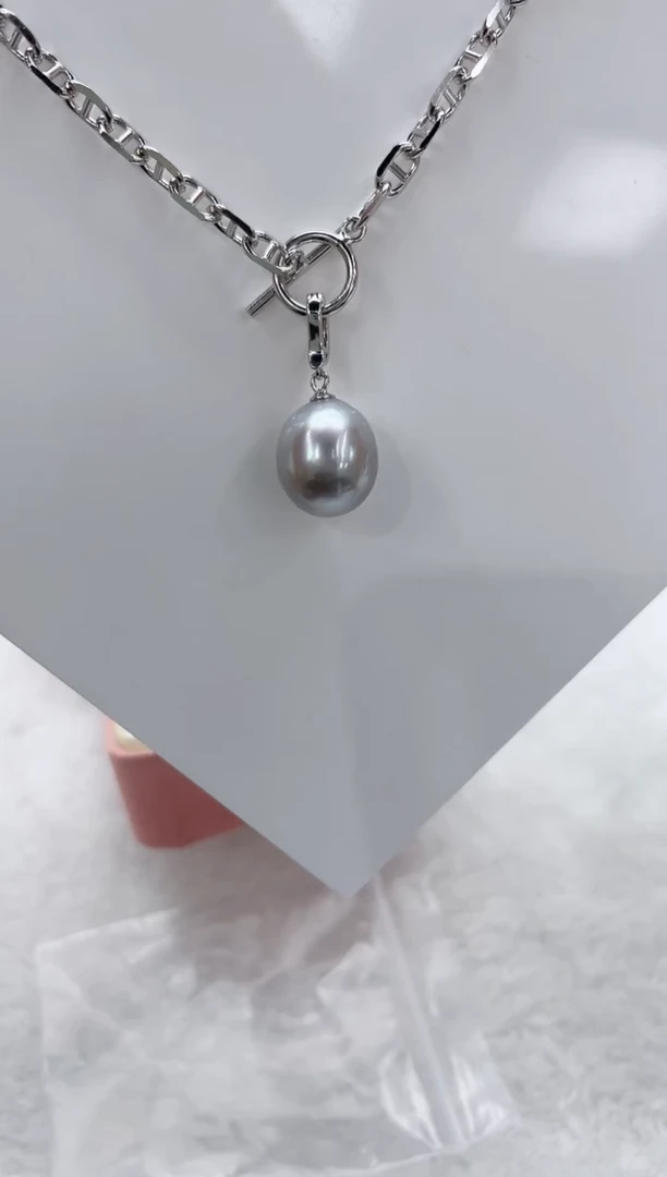 【闪购商品】海水珍珠套链银S925镶嵌海水珍珠项链