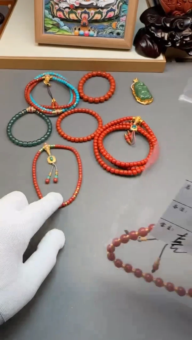 【闪购商品】南红玛瑙手串手串18K金镶嵌手串手串