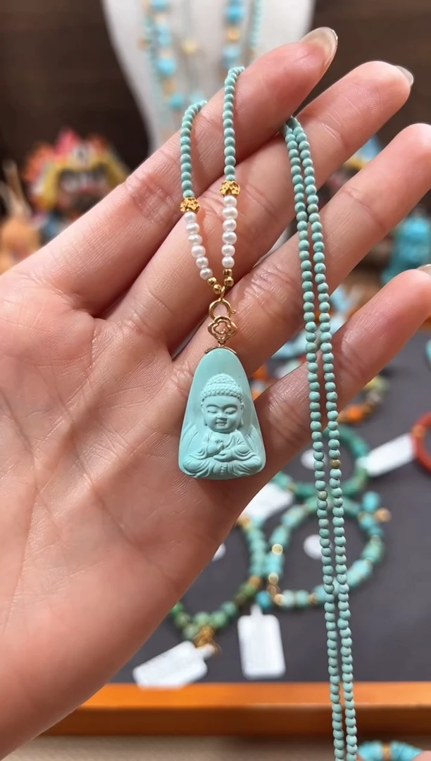 【闪购商品】绿松石颈饰18K金镶嵌绿松石项链