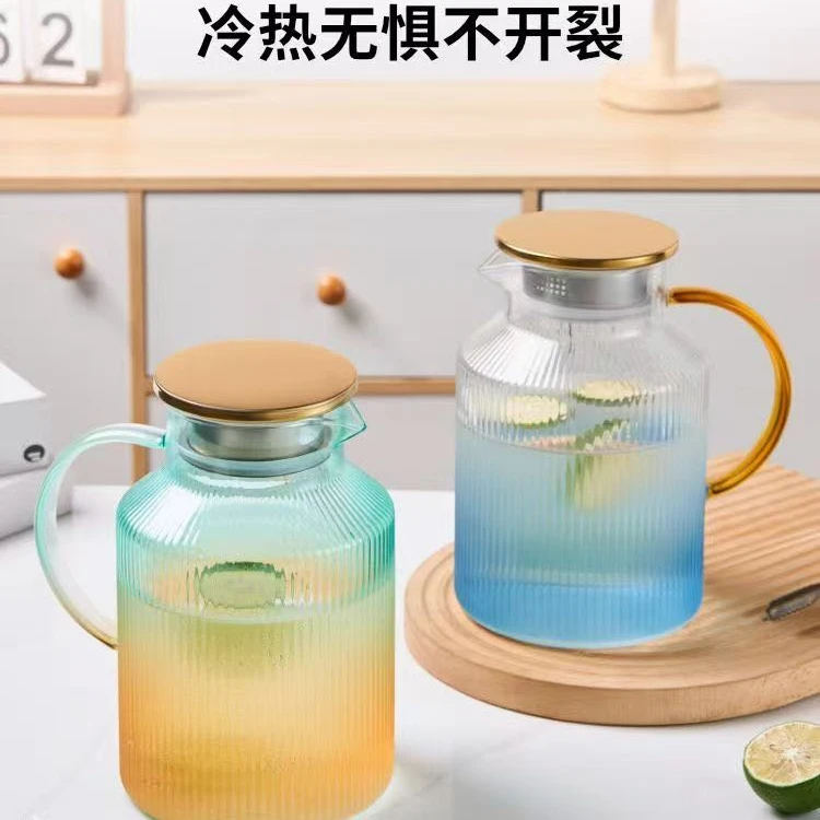 【2升】大容量渐变ins风高颜值高硼硅玻璃水壶耐热冷水壶厨房配件