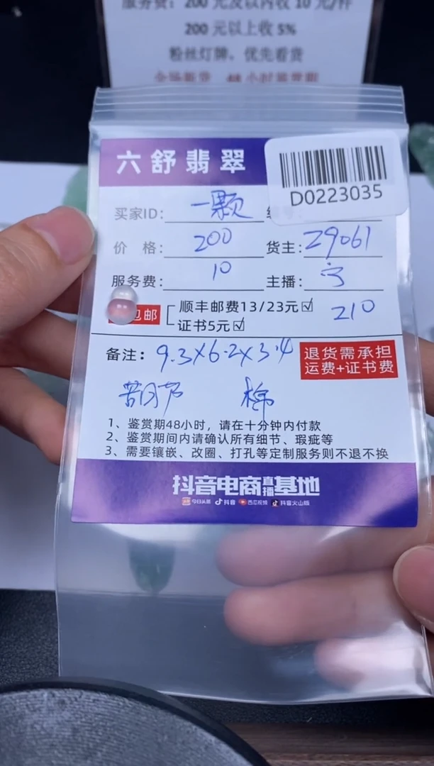 【闪购商品】翡翠吊坠(不含链)未镶嵌D0223035