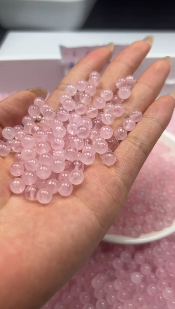 未镶嵌颈饰水晶W934粉水晶6mm*50颗