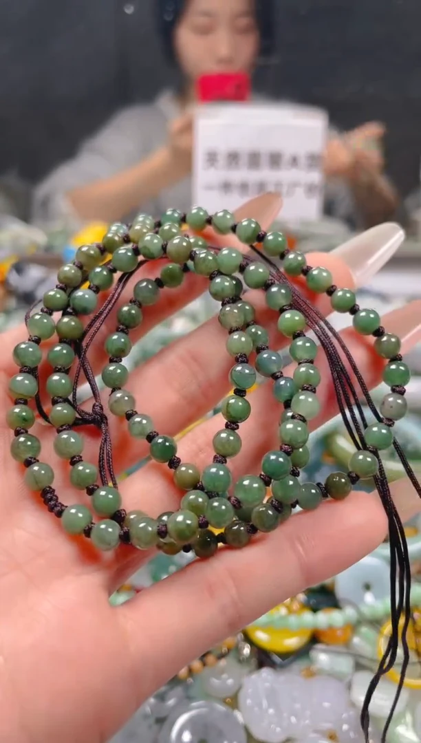 【闪购商品】翡翠颈饰未镶嵌5-6MM/A/翡翠A货一图一物