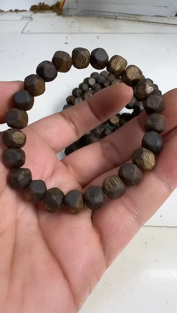 手串沉香奇楠沉香0.8规格单圈凌角珠6克