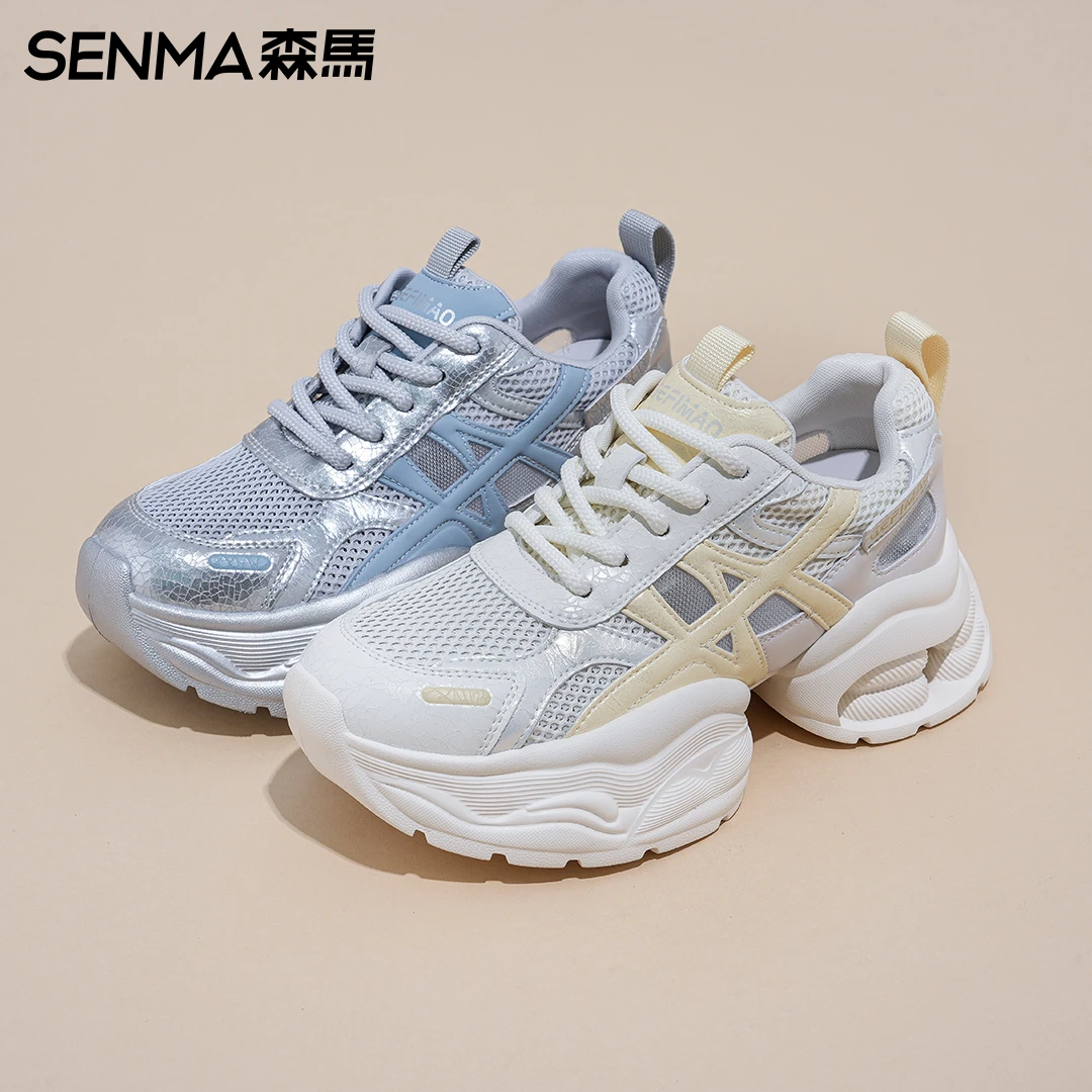 SENMA/森马2025年新款增高显脚小【厚底内增高9公分】时尚老爹鞋