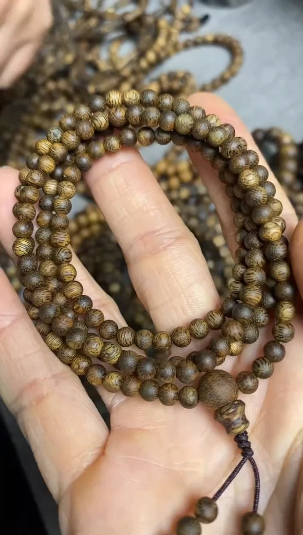 沉香手串九份04圆珠多圈手串7+多样性发一