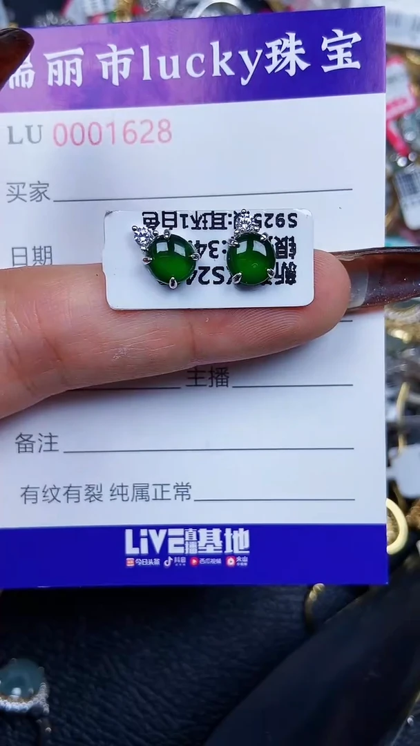 颈饰银S925镶嵌翡翠1628