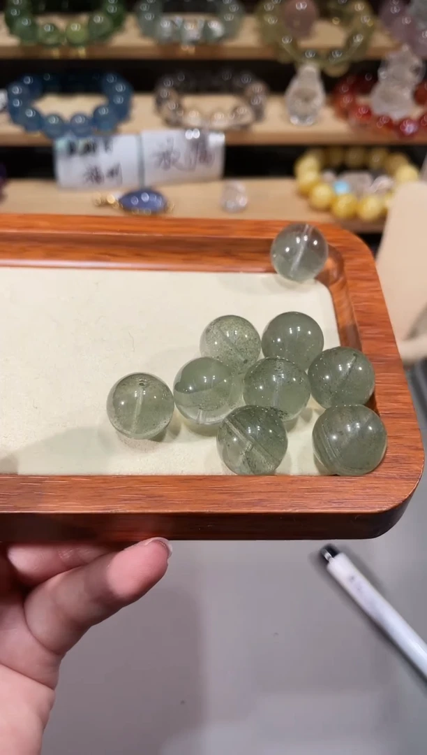 未镶嵌手链水晶A366绿幽灵单珠16多样性发一