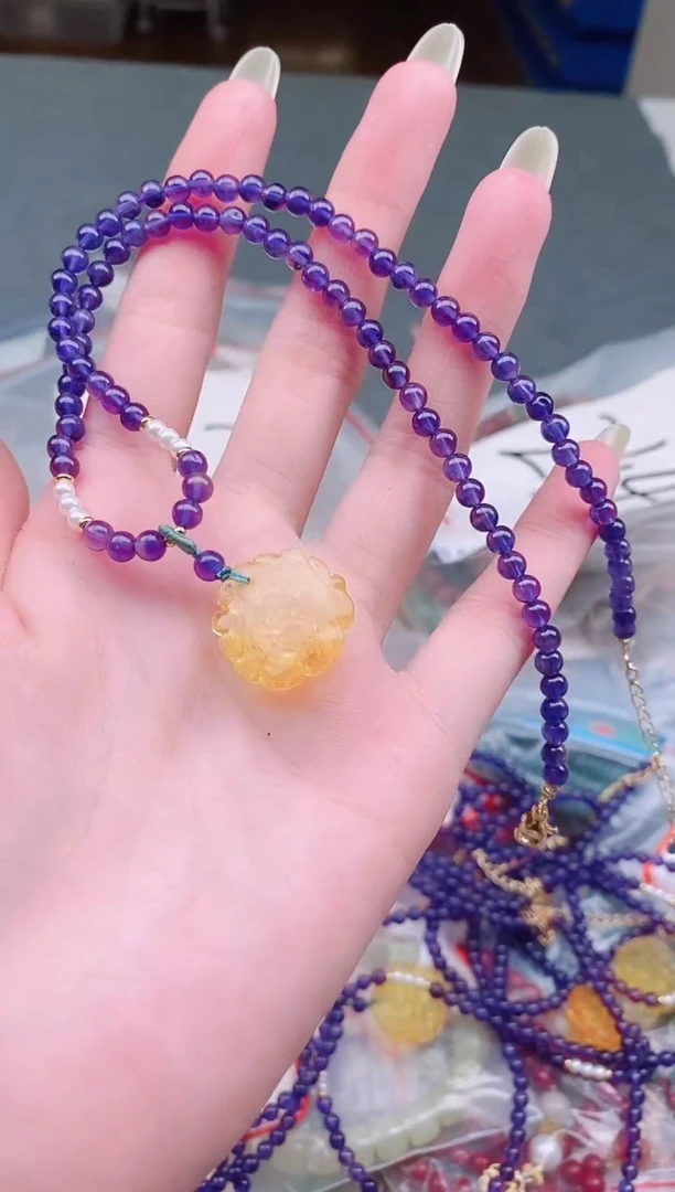 未镶嵌颈饰紫晶多样性发拍一发一