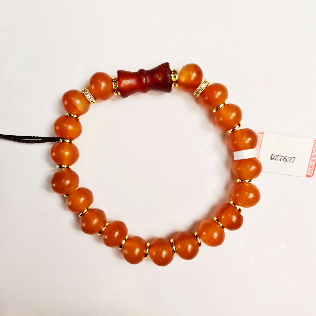 清代 冰糖色算盘玛瑙珠  手串 KC7627