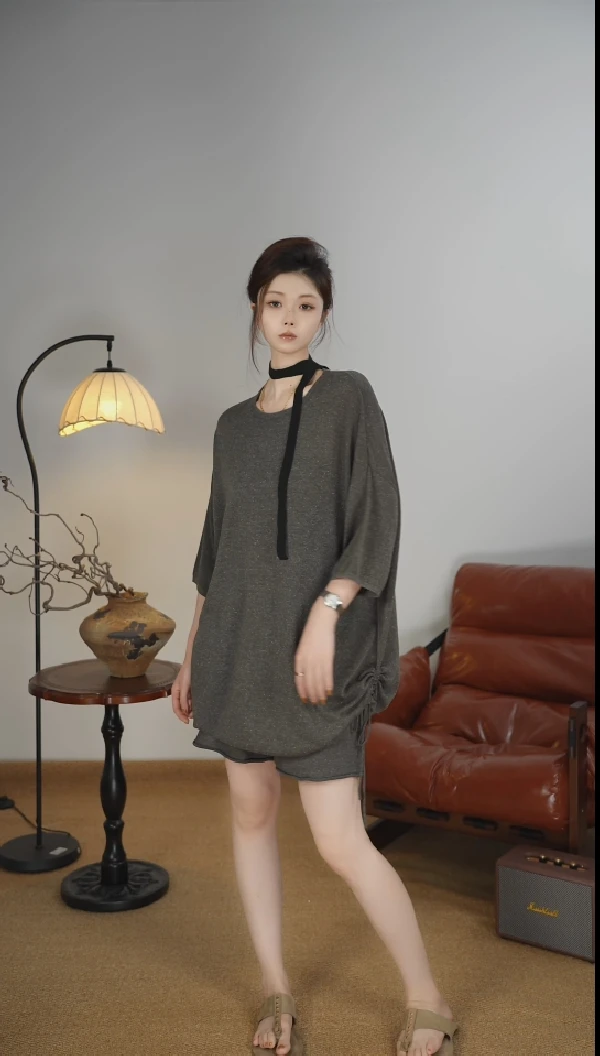 BAIZHI【静奢老钱】亚麻套装overseas纯色夏季