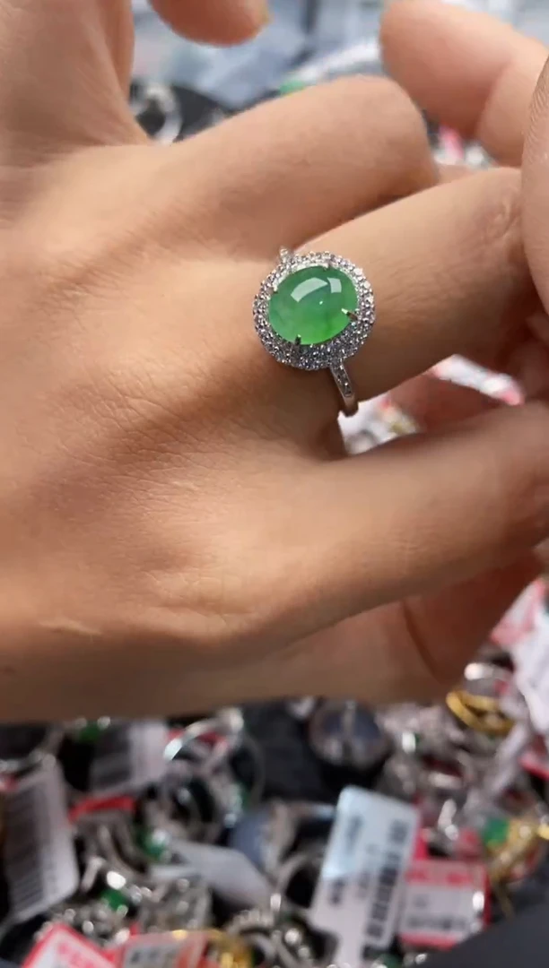 银S925镶嵌戒指翡翠333---10