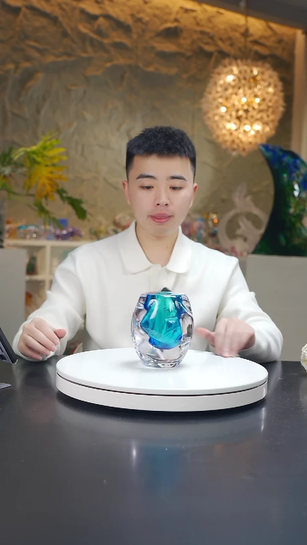 手工艺品琉璃宝石蓝设计款香薰瓶