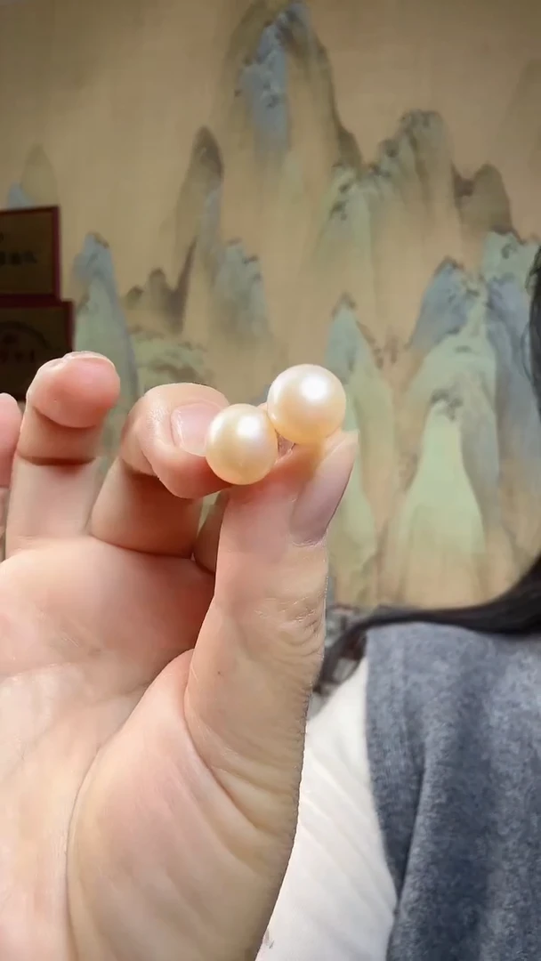 银S925镶嵌耳饰淡水珍珠.