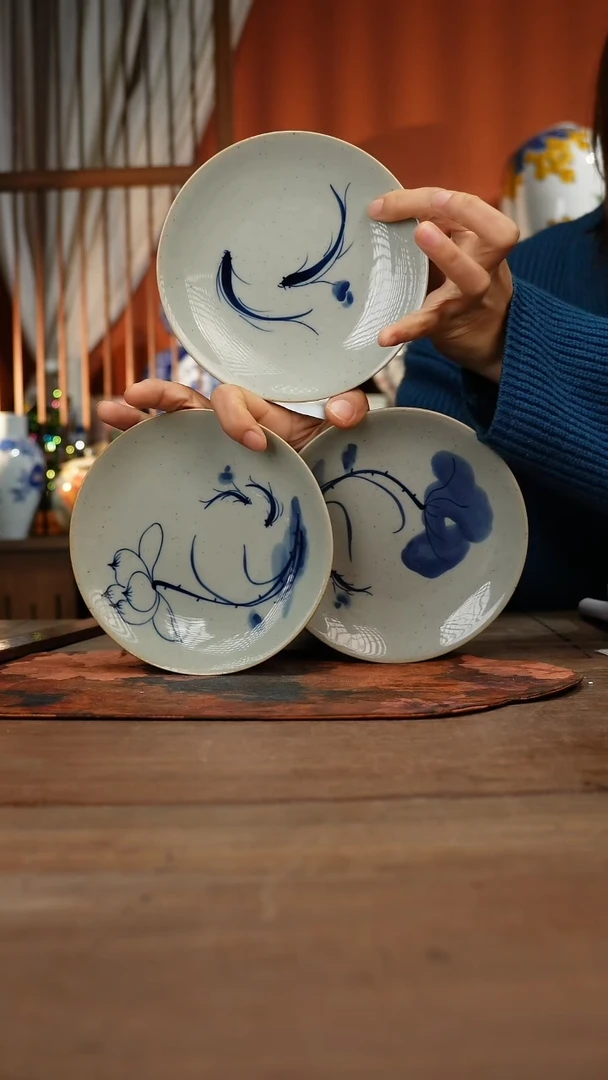 现代高温釉下彩手绘陶瓷餐具