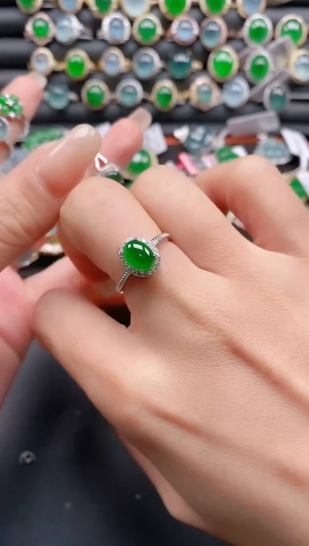 银S925镶嵌戒指翡翠1111
