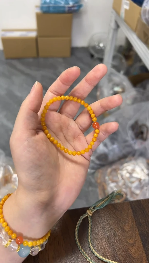 未镶嵌蜜蜡手链妖花蜜蜜蜡南红款小手链[2414]