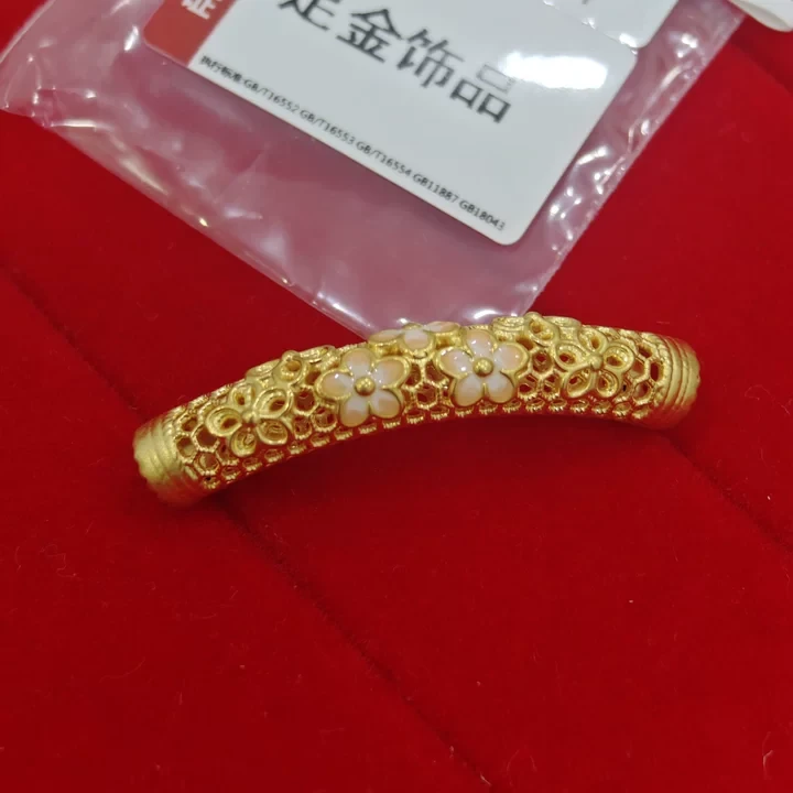 【莹莹专享】足金999 花瓣弯管 ZP 0.5  纳金添福