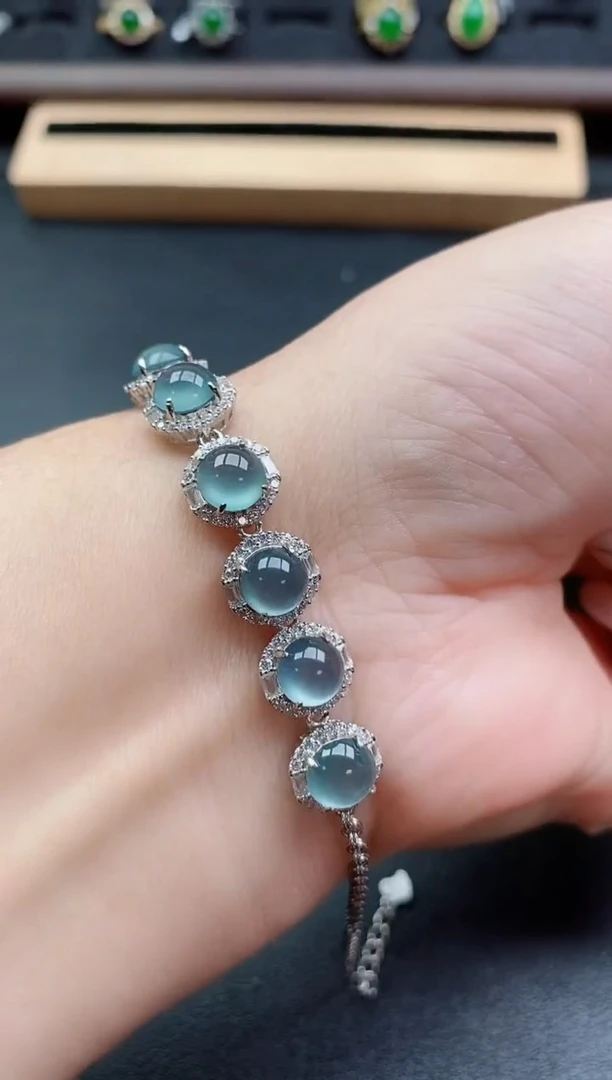 银S925镶嵌戒指翡翠1