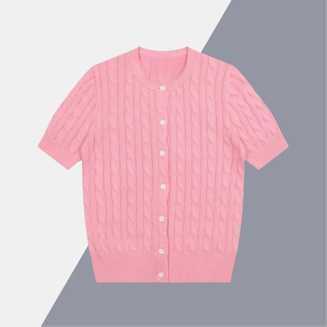 【夏季王炸】ONE顶配欧版小马刺绣复制粘贴女神上身同款绞花开衫