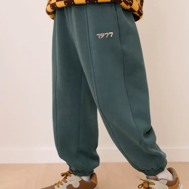 米西果冬季加厚男童裤子秋冬2024新款加绒运动裤冬装儿童卫裤童装