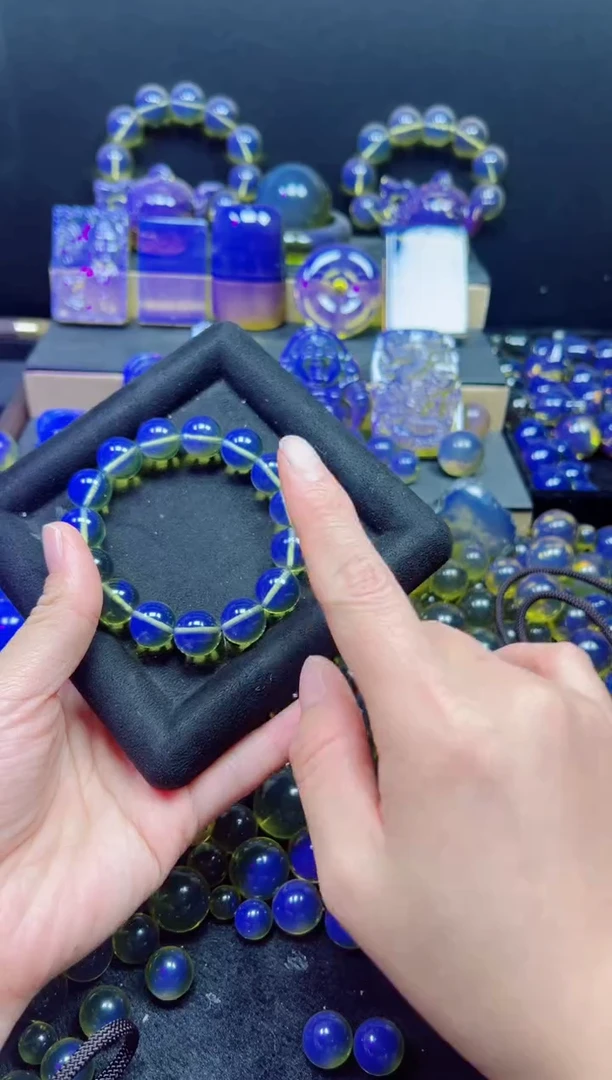 多米尼加净水蓝14m手串