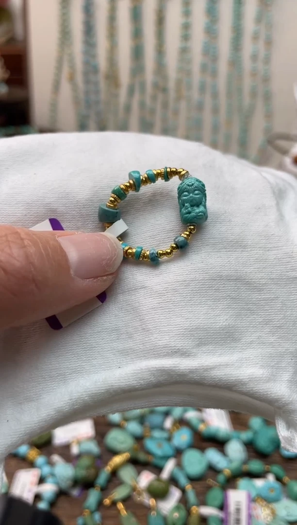 【闪购商品】绿松石戒指银S925镶嵌57