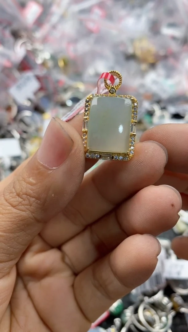 银S925镶嵌戒指翡翠10                 7