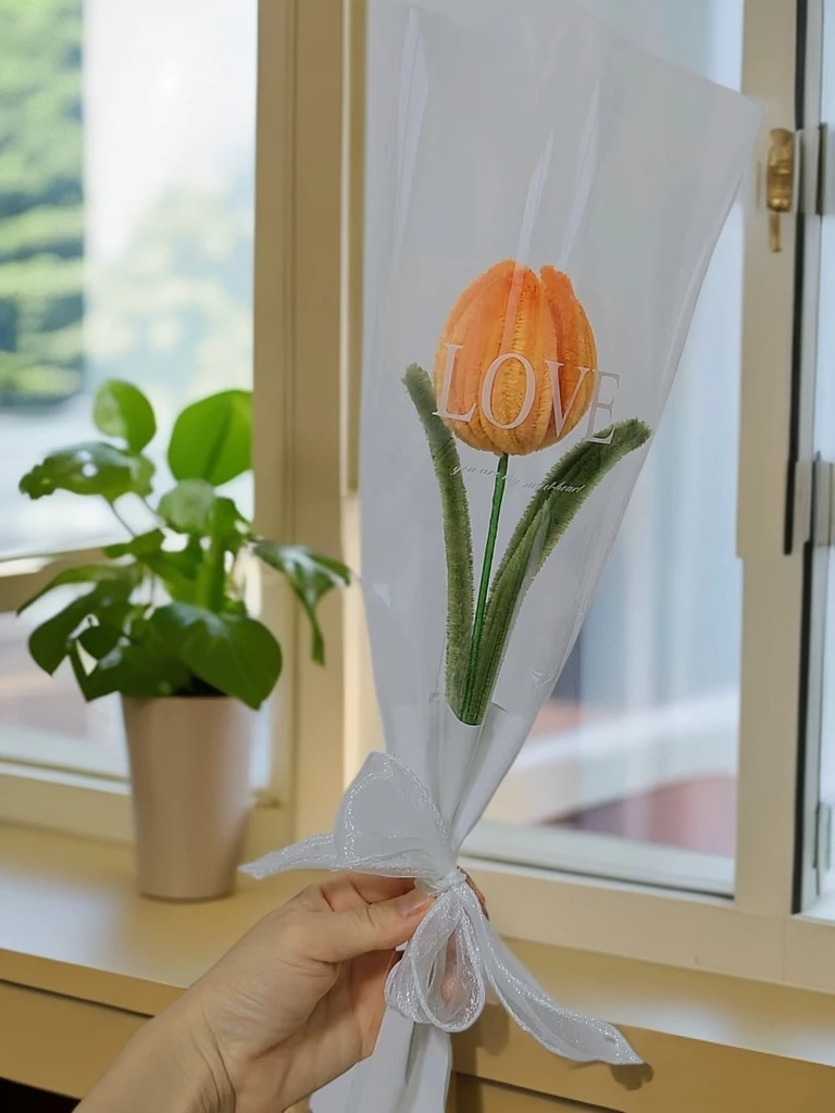 【成品发货】郁金香花束手工粉色扭扭棒女神节母亲节送母亲老师礼物