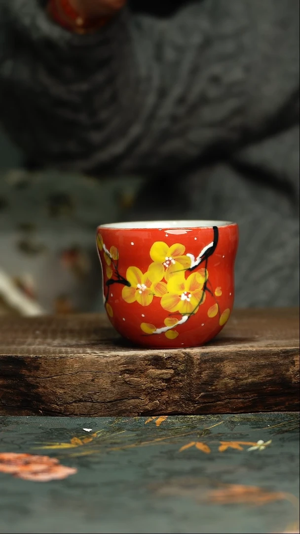 【闪购商品】杯釉下彩手工手绘同款陶器