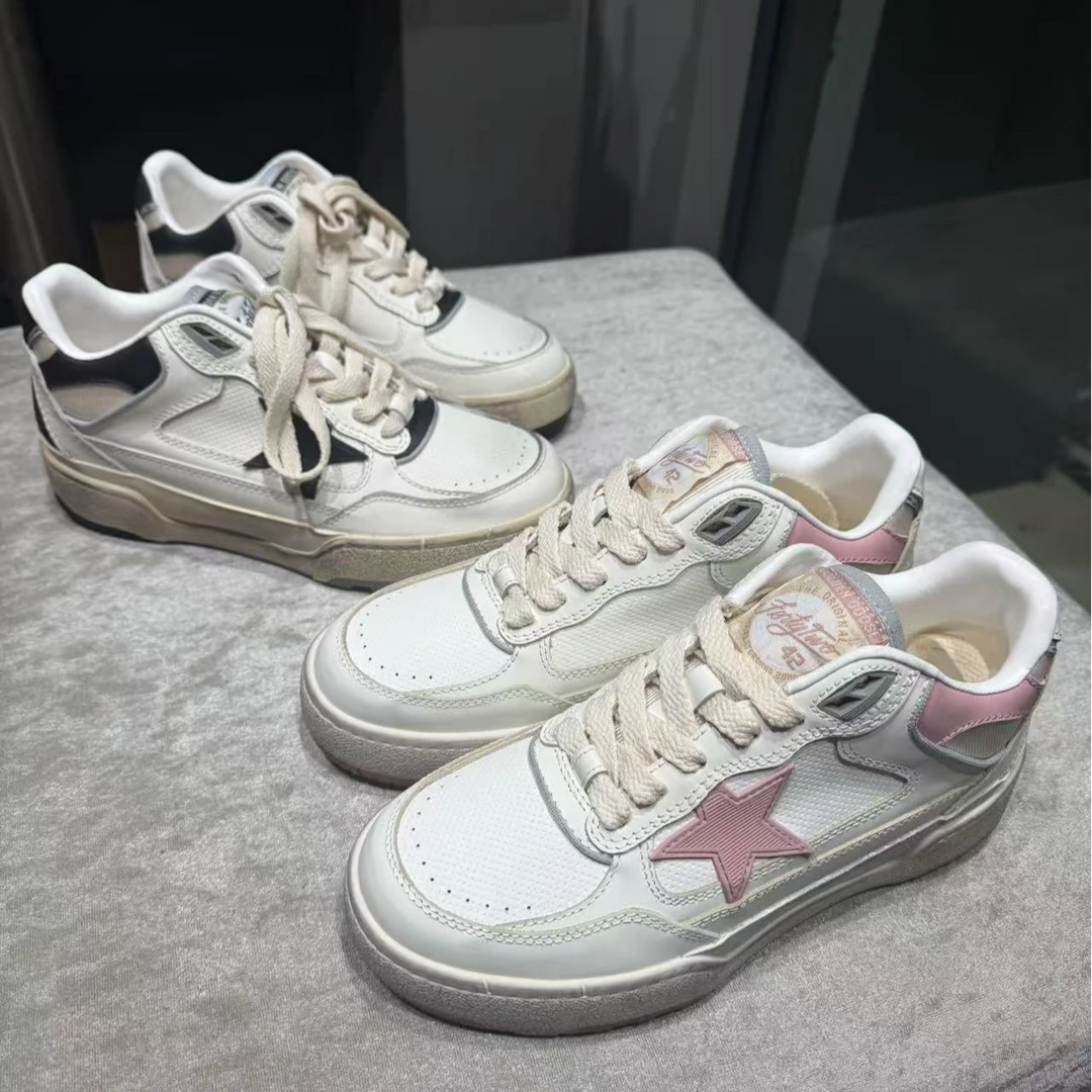 欧货高级时尚百搭高帮星星鞋同款透气高货潮鞋低帮真皮鞋韩版夏季