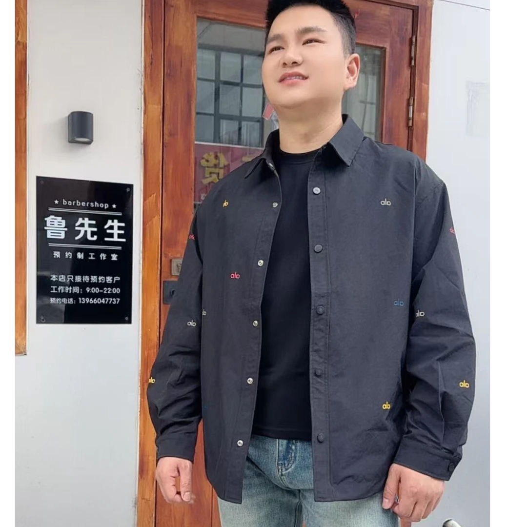 鲁先生秋季上新工装户外翻领印花字母简约夹克百搭外套男 H9901