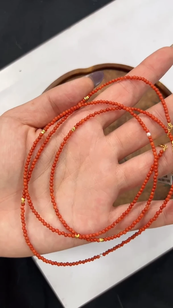 【闪购商品】南红玛瑙项链银S925镶嵌LQ589 约2mm多样性发一件