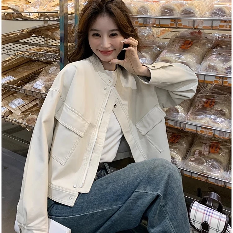 短款PU皮衣外套女气质显瘦秋季新款2025爆款流行小个子夹克上衣