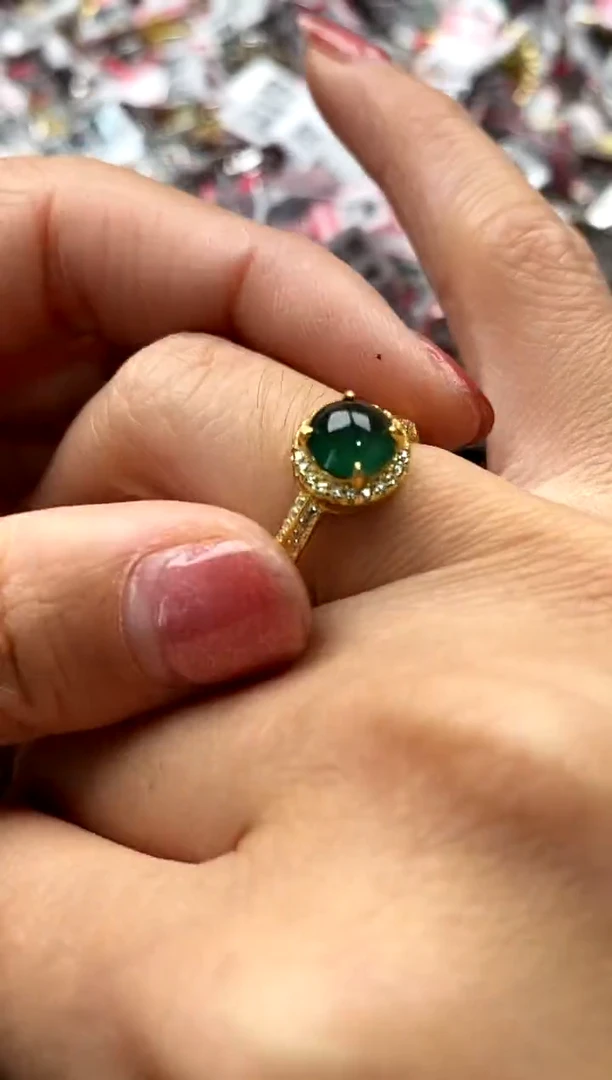 【闪购商品】翡翠戒指银S925镶嵌444444444    7