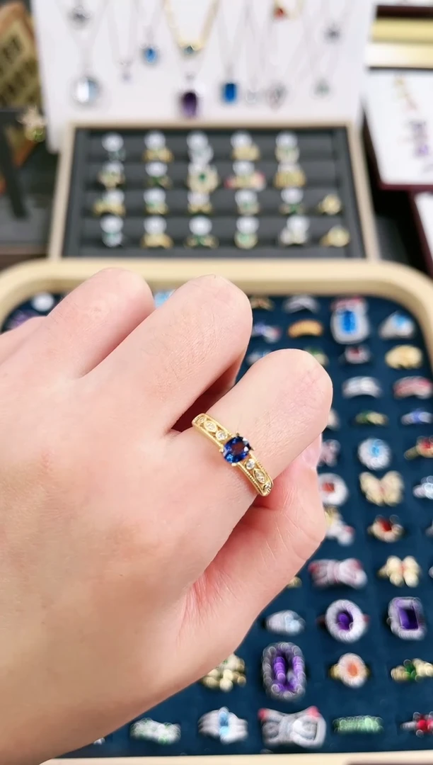 【闪购商品】蓝宝石戒指银S925镶嵌h302