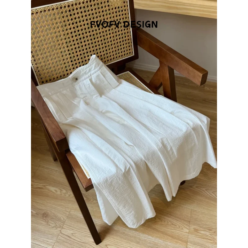 FVOFV（小白裙）超轻！肌理皱老钱风分割剪裁半身裙H1082