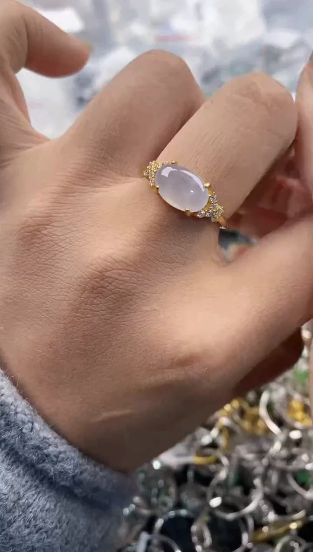 银S925镶嵌戒指翡翠222----3