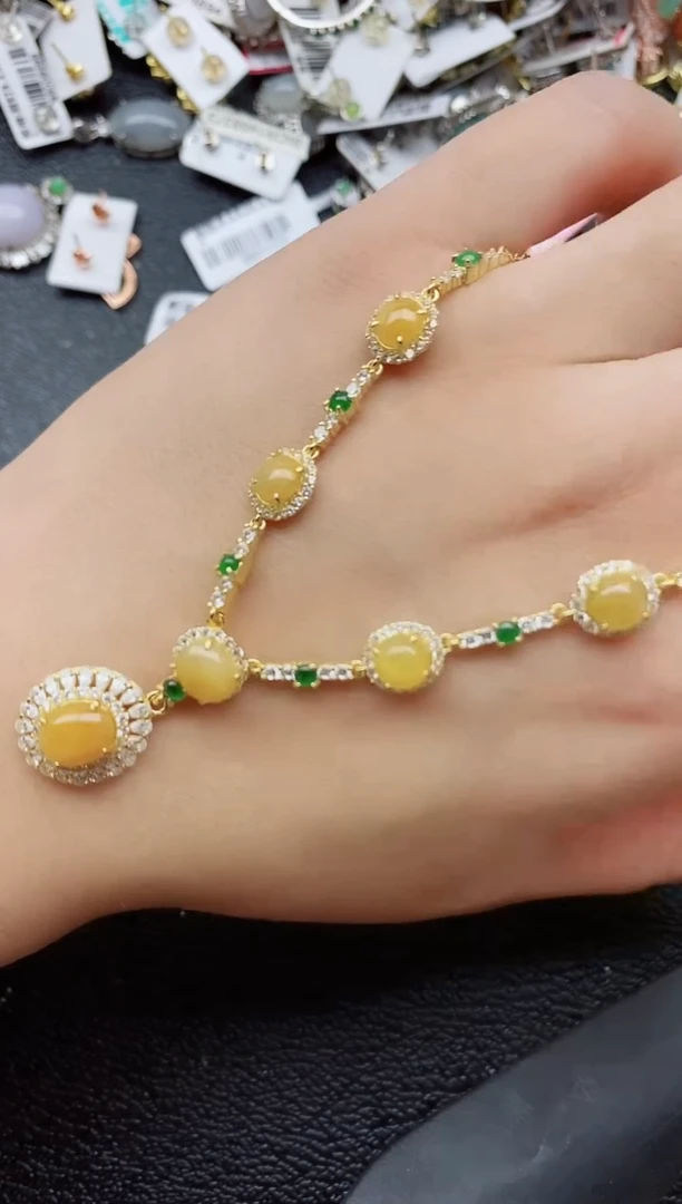 银S925镶嵌戒指翡翠1