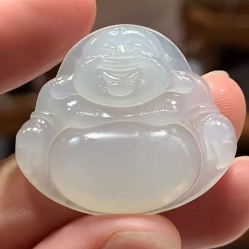 天然缅甸翡翠A货 一刀切 佛公