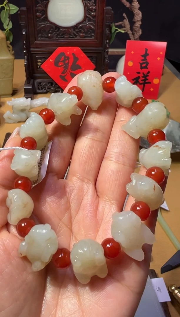【闪购商品】和田玉XHM~1308瑞兽手串~