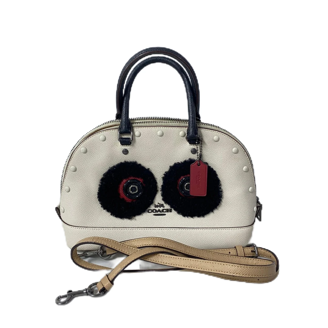 95新 COACH/蔻驰 白色熊猫眼拼皮单肩手提斜挎包 Y-50075-C