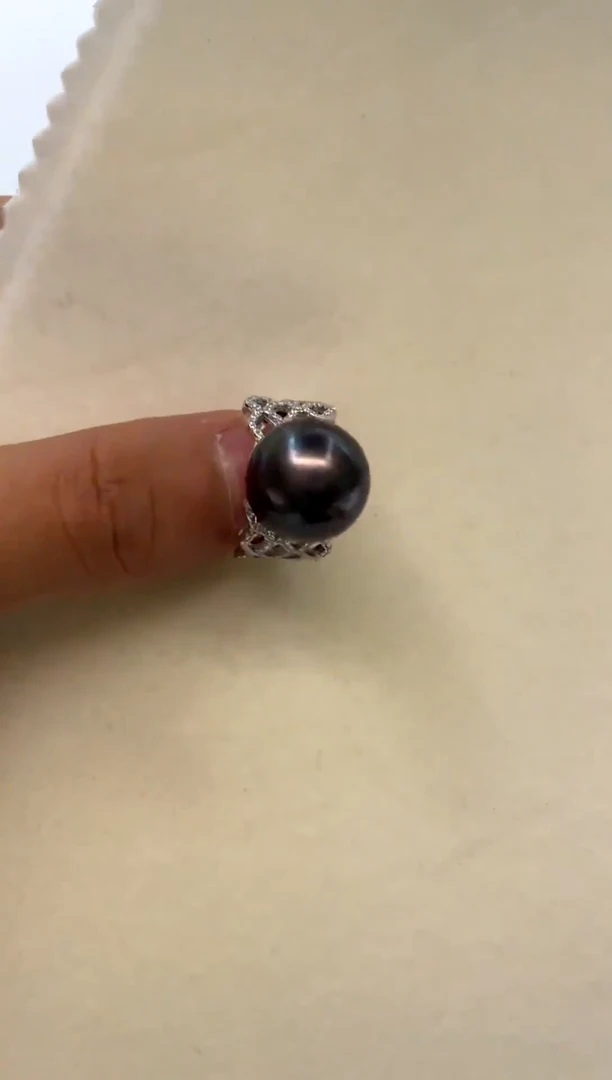 银S925镶嵌戒指海水珍珠14